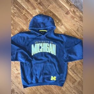 U of M Michigan Mens Navy Size Large Hoodie